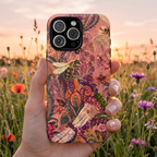 Vintage Floral Tough iPhone Case | Boho Paisley Bee Cover