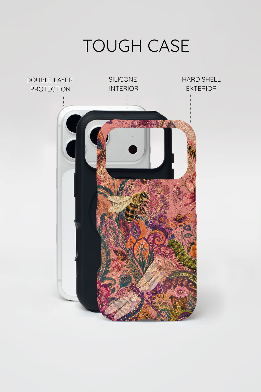 Vintage Floral Tough iPhone Case | Boho Paisley Bee Cover