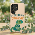 Cute Dinosaur Tough Samsung Galaxy Phone Case | Whimsical Meditating Dino Cover
