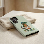 Funny T Rex Tough Samsung Galaxy Phone Case | Sage Green Inner Peace Dinosaur Cover
