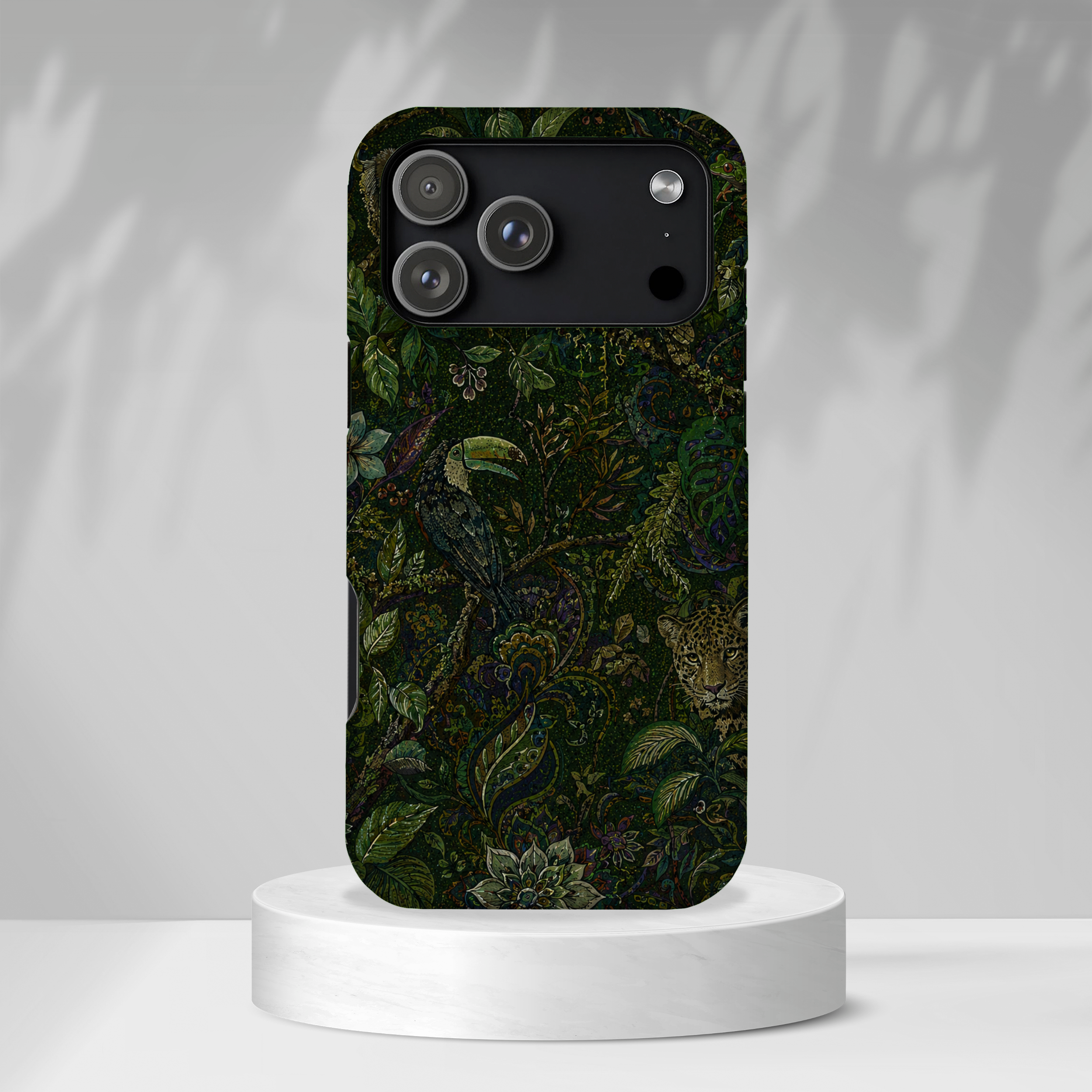Dark Botanical Tough iPhone Case | Moody Forest Owl Cover