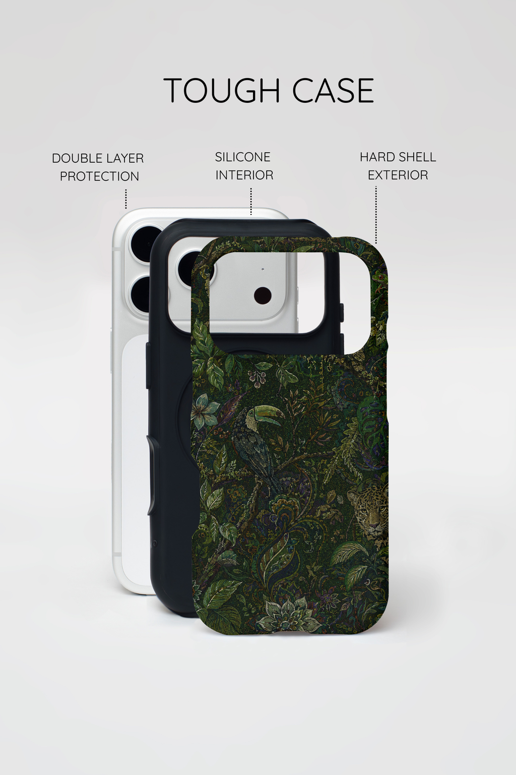 Dark Botanical Tough iPhone Case | Moody Forest Owl Cover