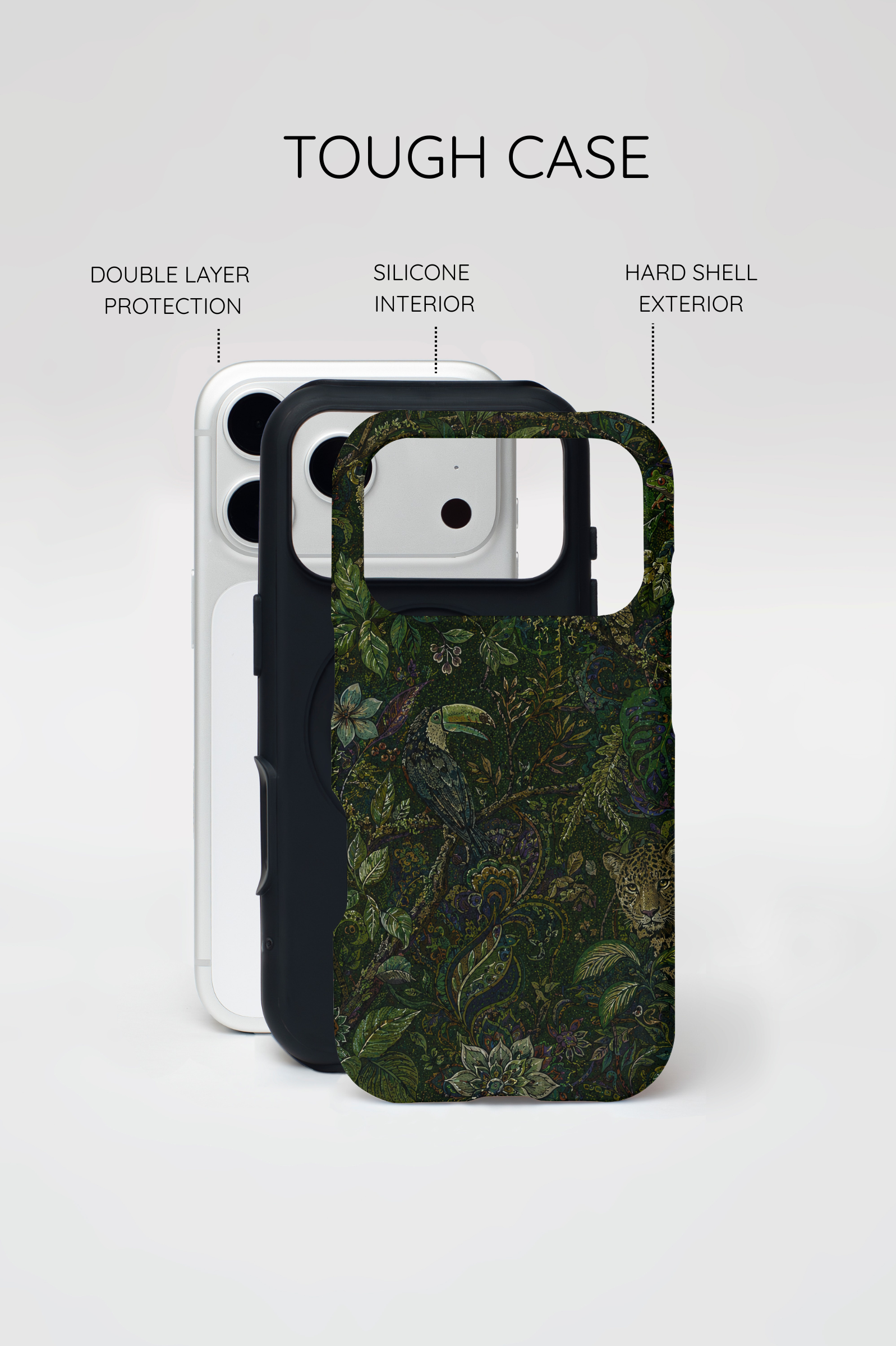Dark Botanical Tough iPhone Case | Moody Forest Owl Cover