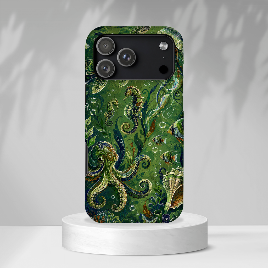 Octopus Tough iPhone Case | Jewel Green Ocean Animal Cover