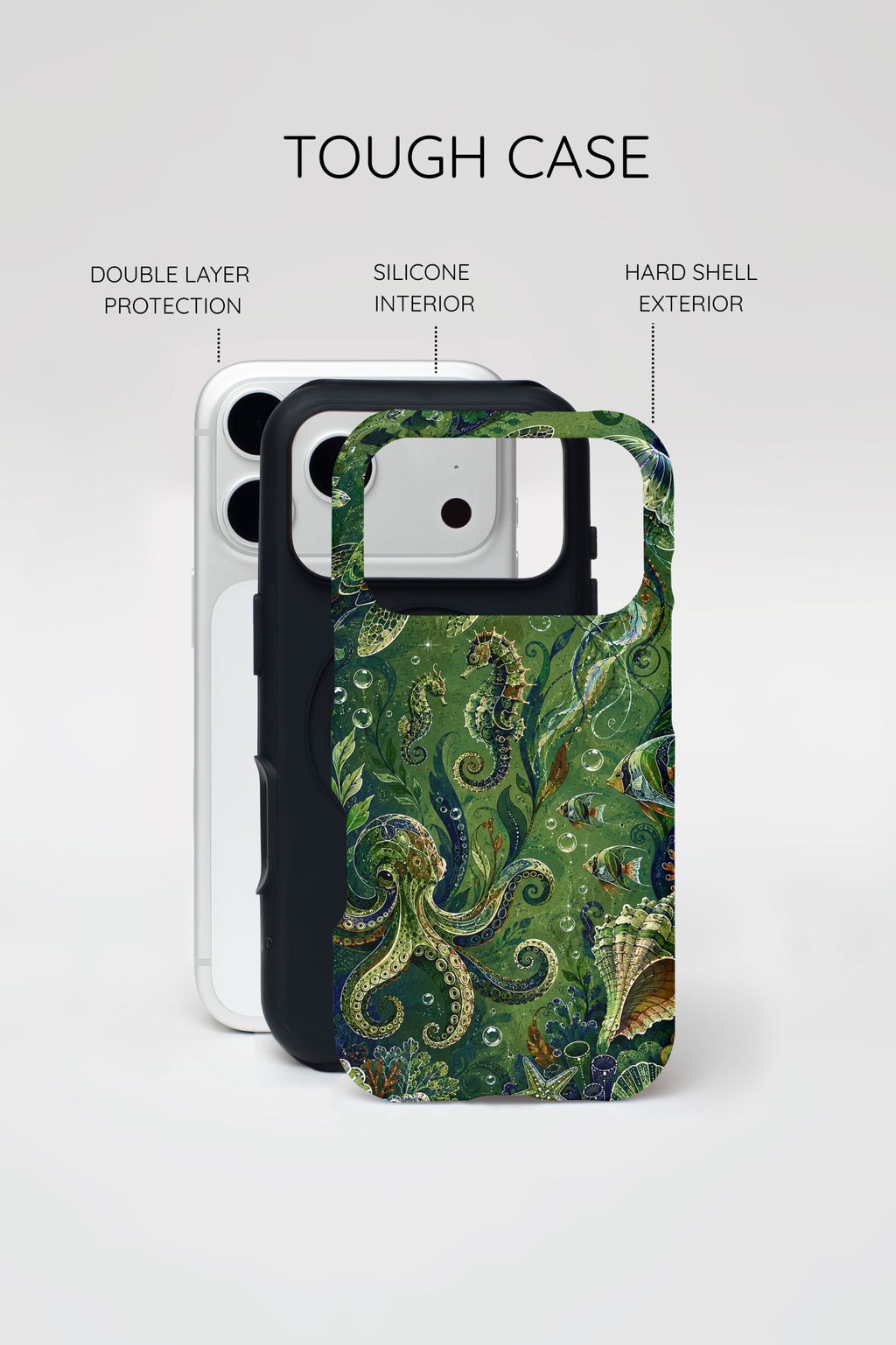 Octopus Tough iPhone Case | Jewel Green Ocean Animal Cover