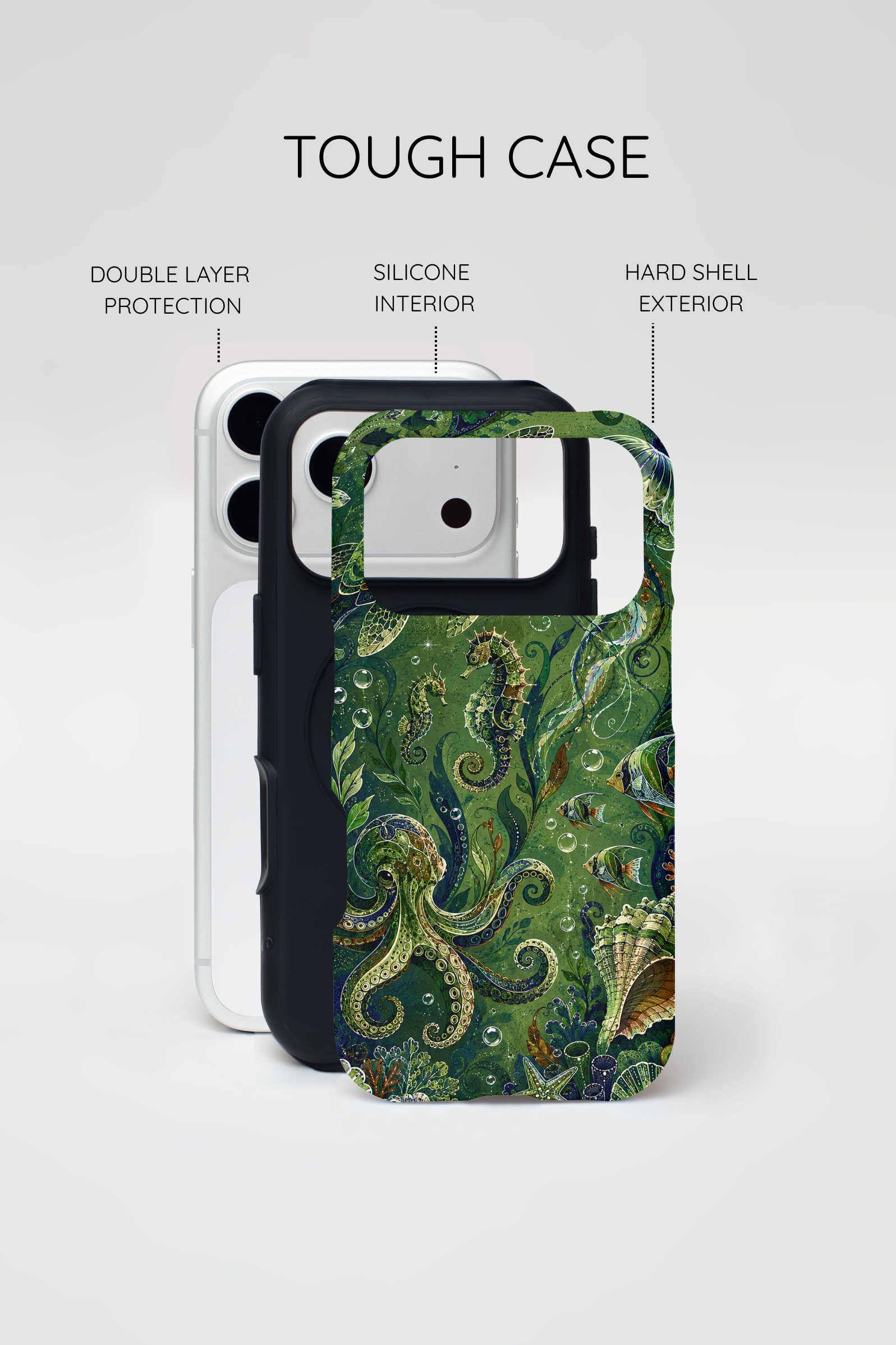 Octopus Tough iPhone Case | Jewel Green Ocean Animal Cover