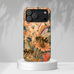 Honeybee Tough iPhone Case | Vintage Botanical Flower Cover
