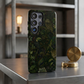 Dark Botanical Tough Samsung Galaxy Phone Case | Moody Forest Owl Cover