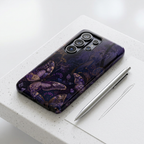 Purple Night Butterflies Samsung Galaxy Phone Case | Moody Purple Floral Cover