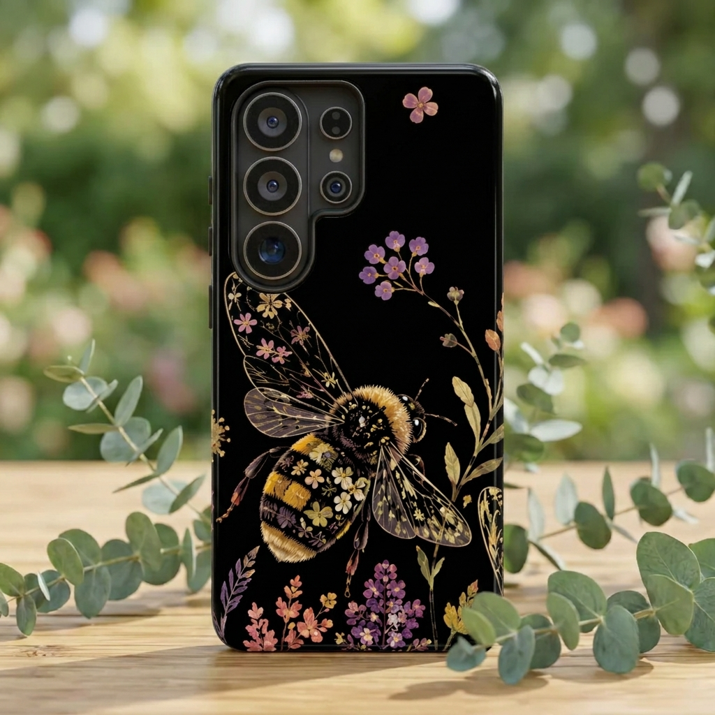 Vintage Bee Floral Samsung Galaxy Phone Case