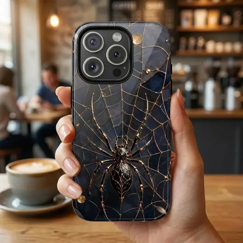 Golden Spider Web Tough MagSafe Case