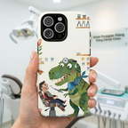 Dinosaur Dentist Tough iPhone Case | Cute Pediatric Dental Cover