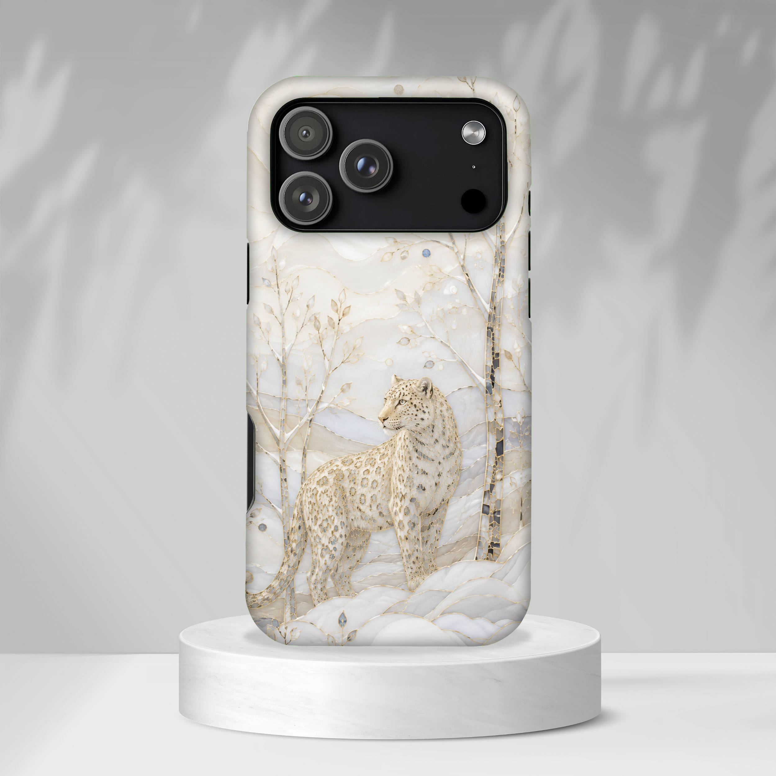 Snow Leopard iPhone Case | Winter Forest Phone Case