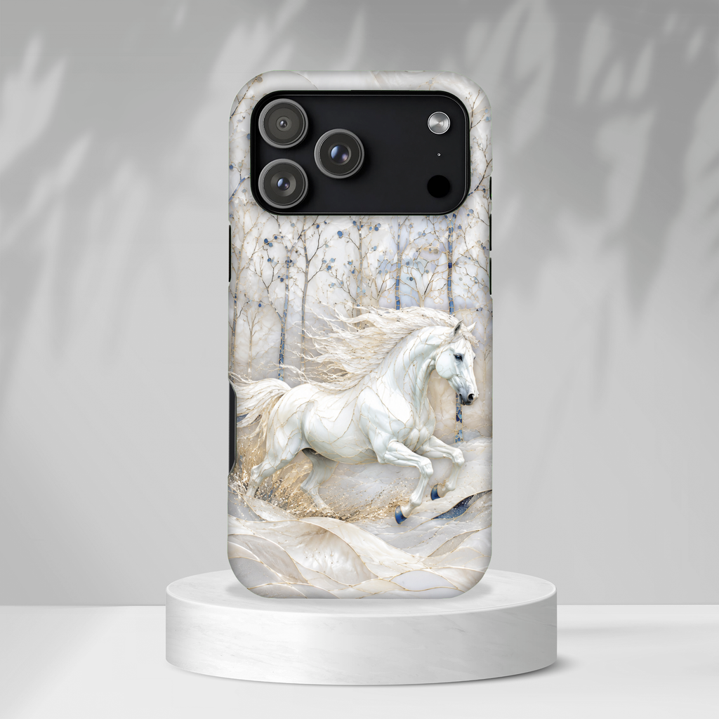 White Horse iPhone Case | Winter Forest iPhone Case