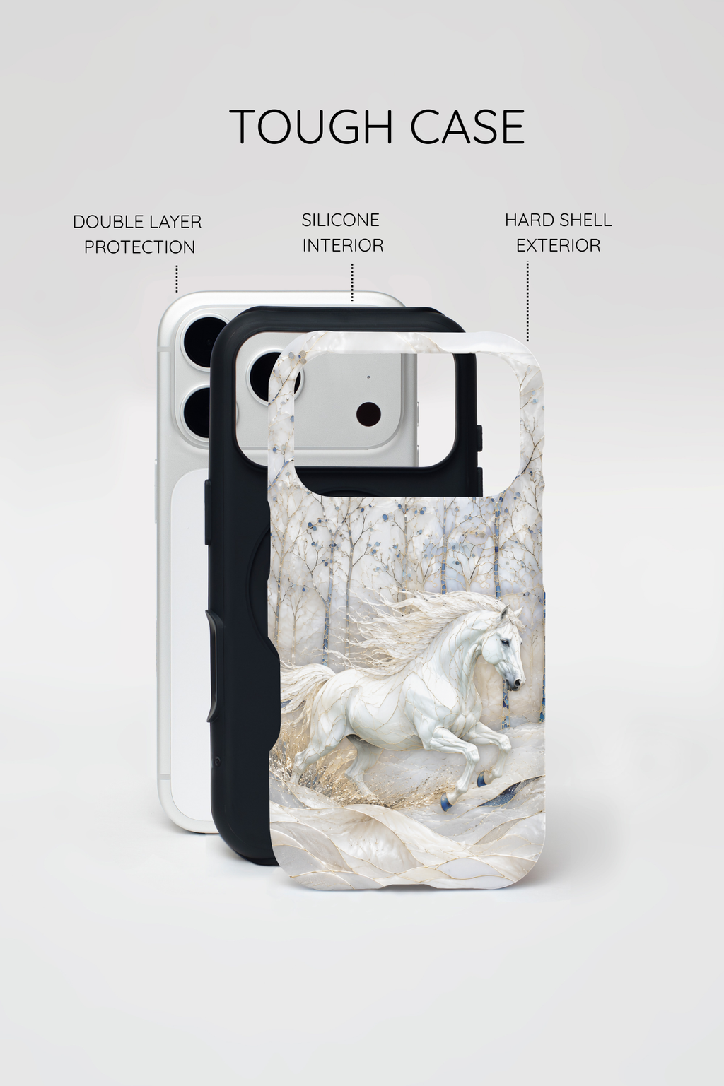 White Horse iPhone Case | Winter Forest iPhone Case