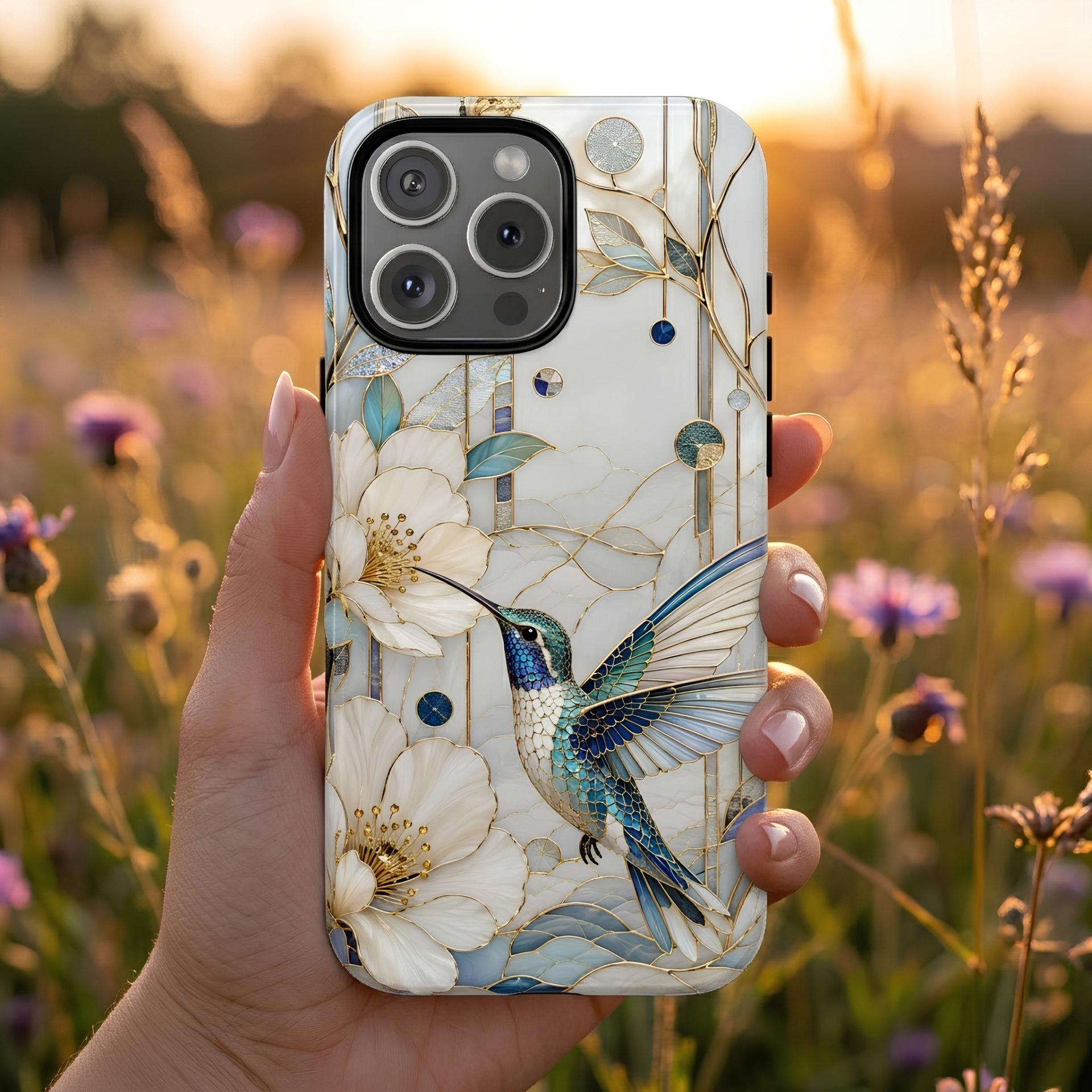 Hummingbird Magnolia iPhone Case | Floral Bird iPhone Case