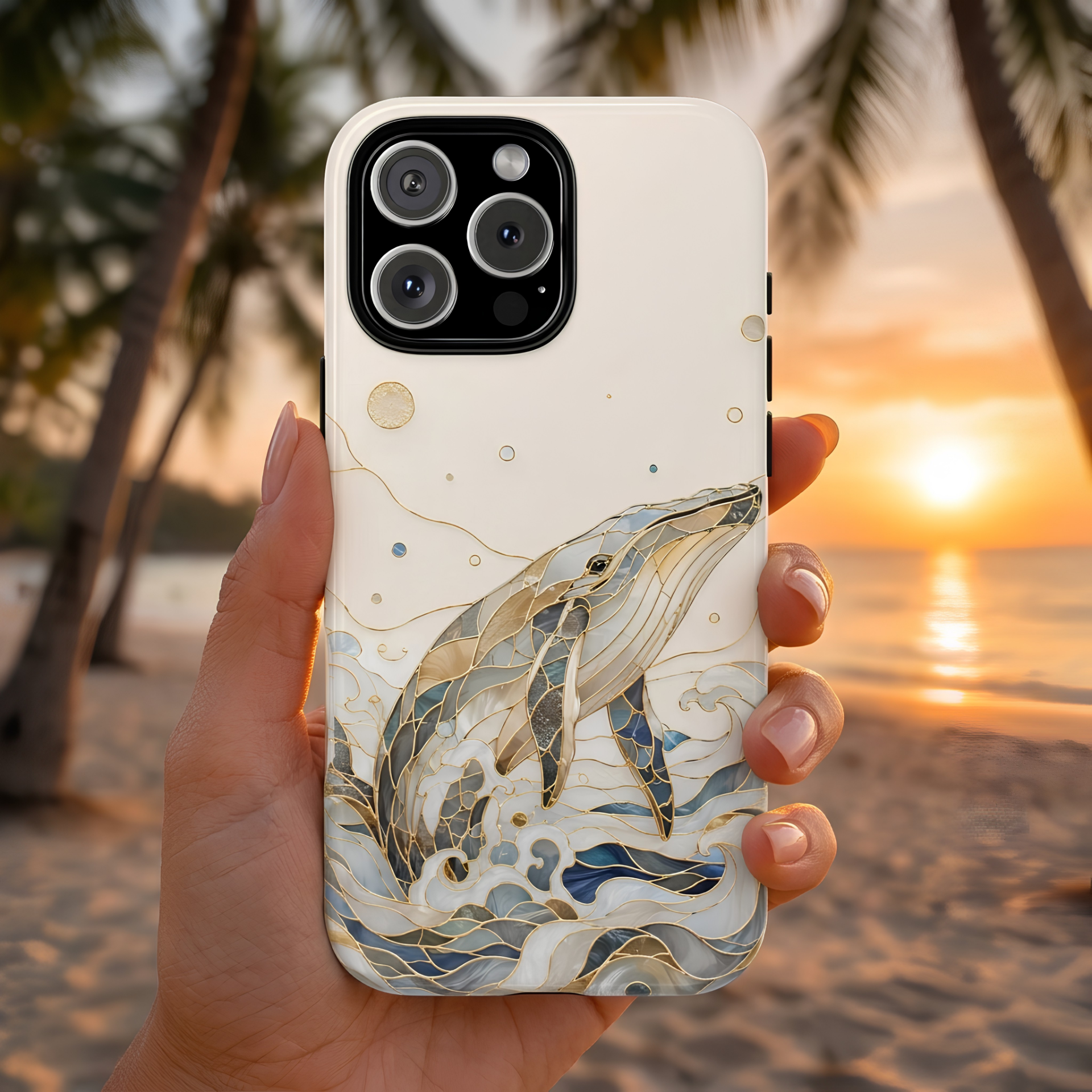 Stained Glass Whale iPhone Case | Ocean iPhone Case