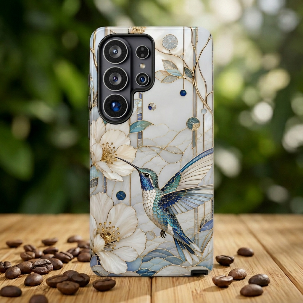 Hummingbird Magnolia Samsung Galaxy Phone Case | Floral Bird iPhone Case
