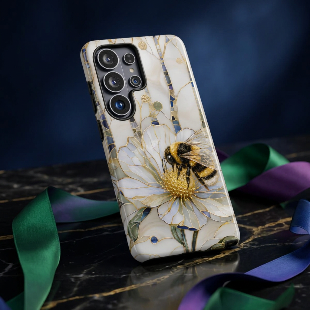 Bumblebee Samsung Galaxy Phone Case | Stained Glass Bee Phone Case