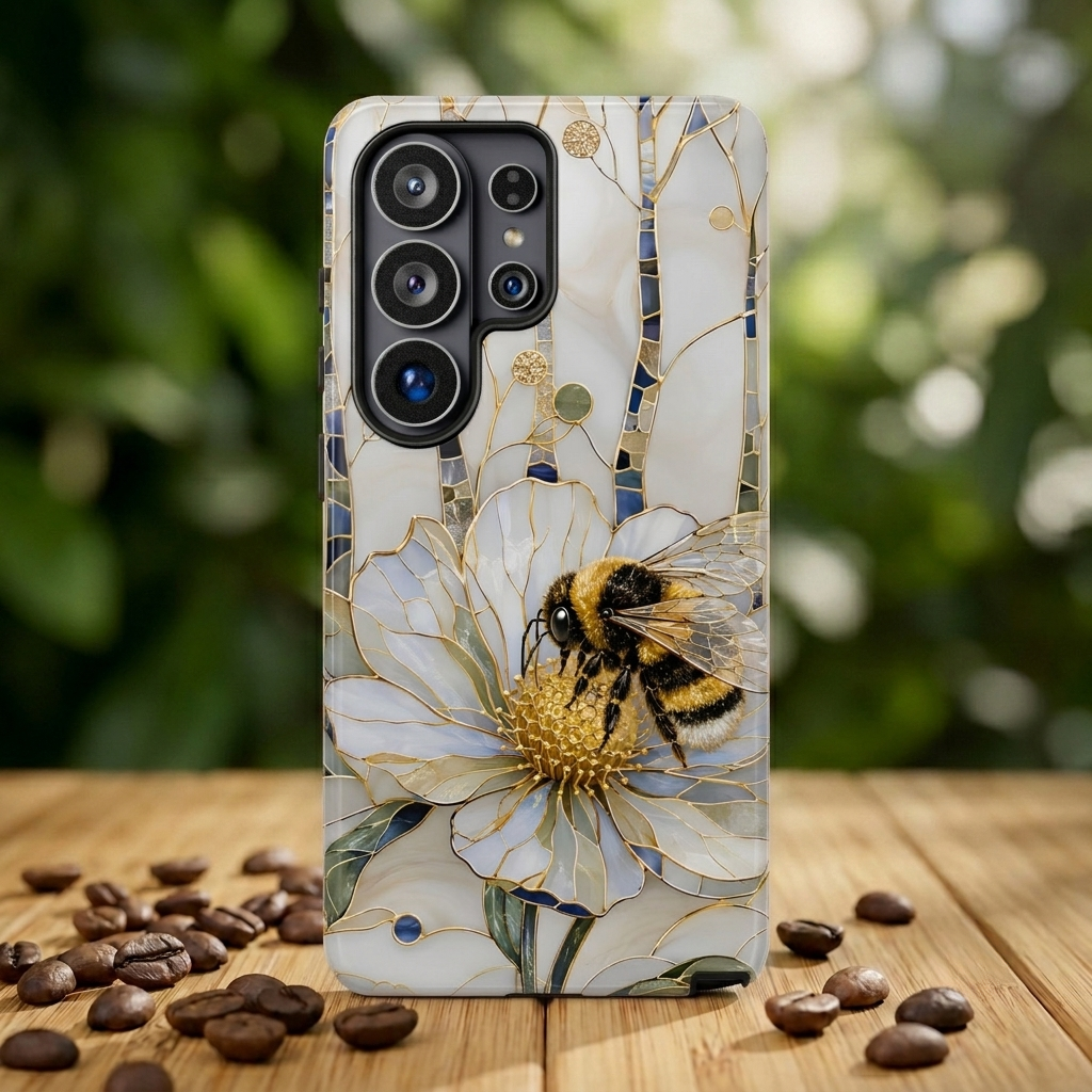 Bumblebee Samsung Galaxy Phone Case | Stained Glass Bee Phone Case