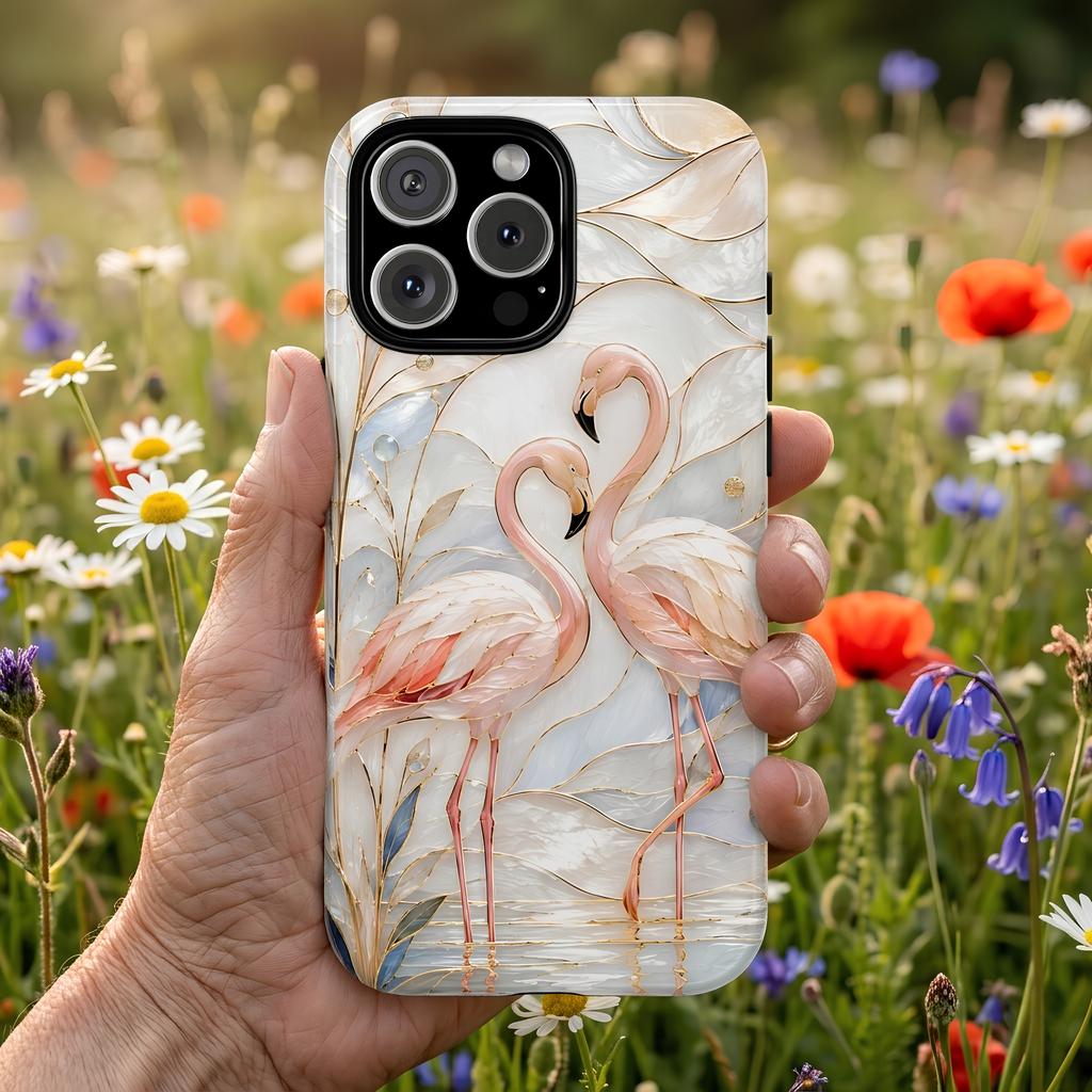 Flamingo iPhone Case | Stained Glass Bird Art