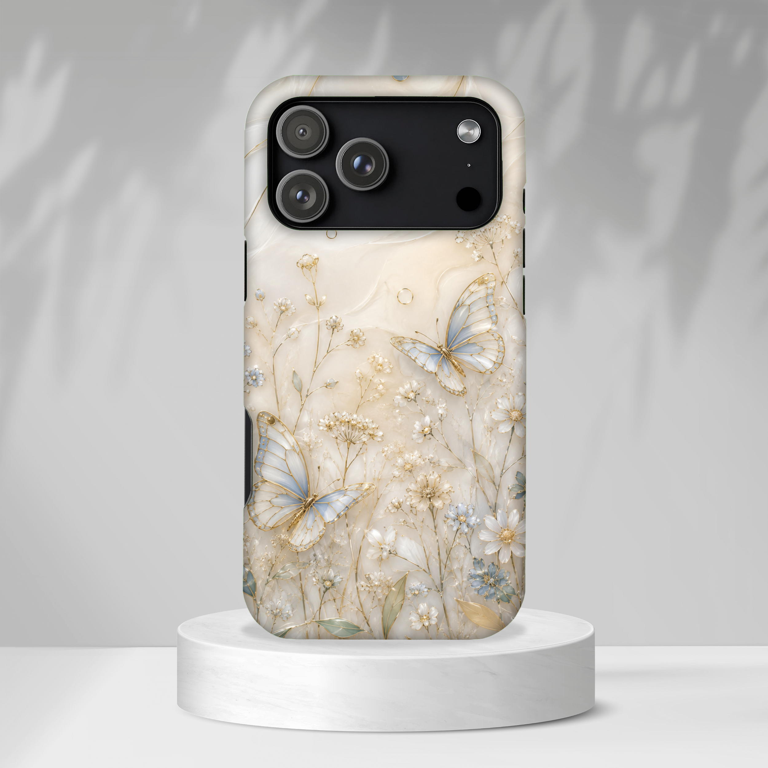 Butterfly Floral iPhone Case | Cottagecore Meadow Art Cover