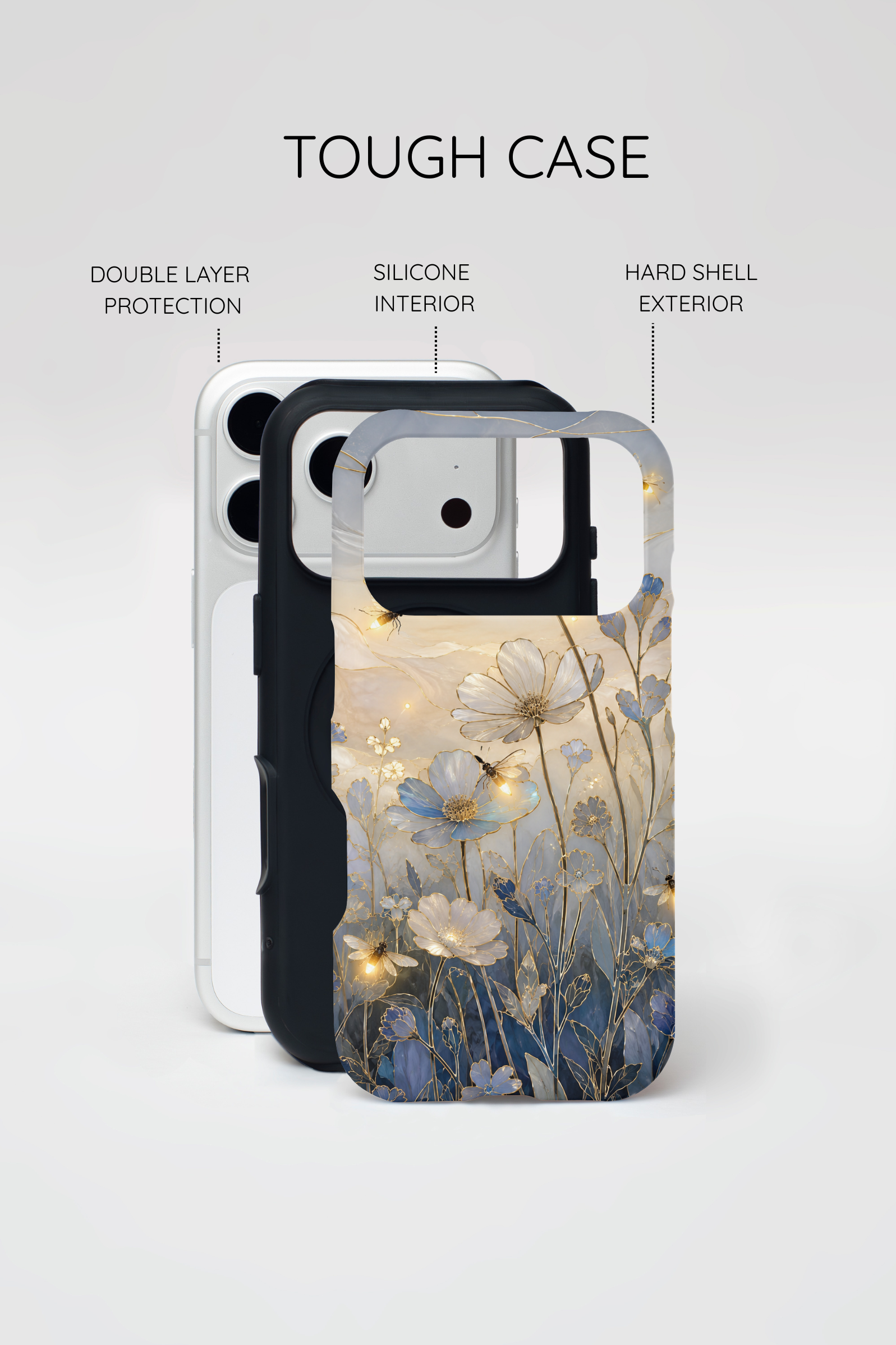 Moonlit Wildflower iPhone Case | Firefly Meadow Art Cover
