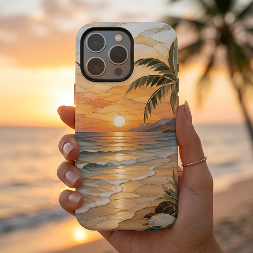 Beach Sunset iPhone Case | Coastal Ocean Art Cover