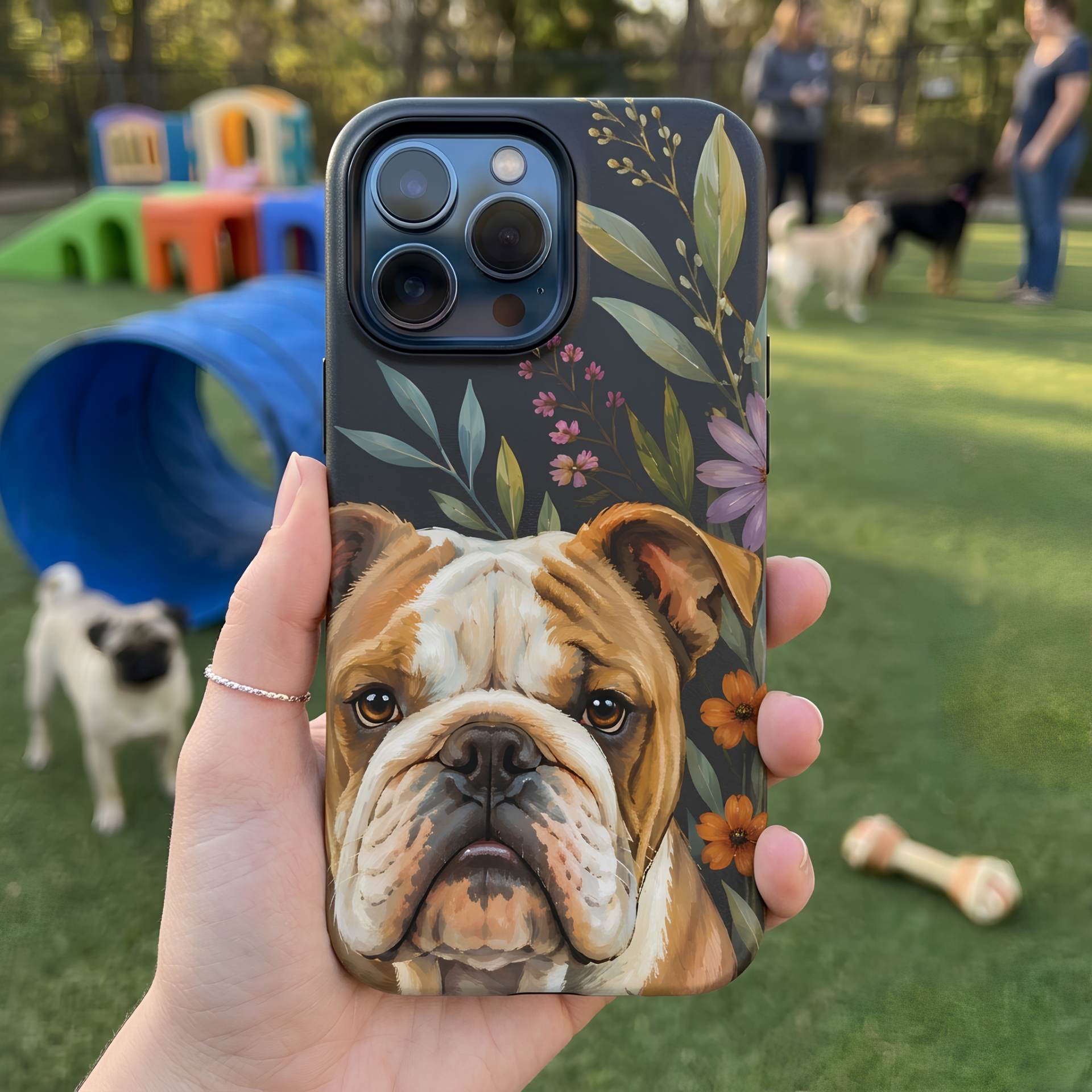 English Bulldog iPhone Case | Bulldog Dog Art Cover