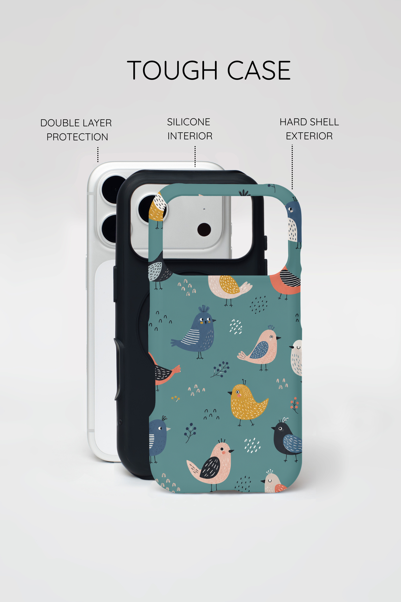 Colorful Bird iPhone Case | Cute Bird Pattern Cover