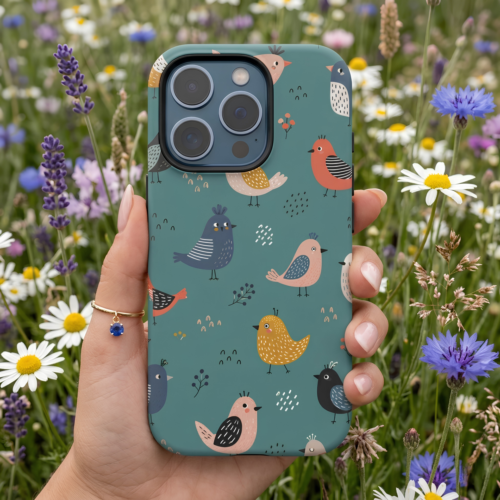 Colorful Bird iPhone Case | Cute Bird Pattern Cover