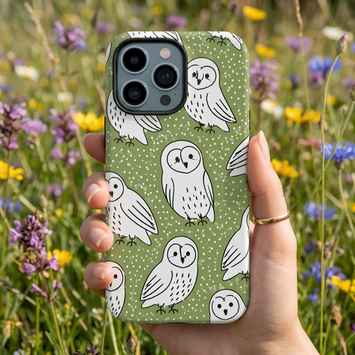 Barn Owl iPhone Case | Woodland Owl Pattern Cover