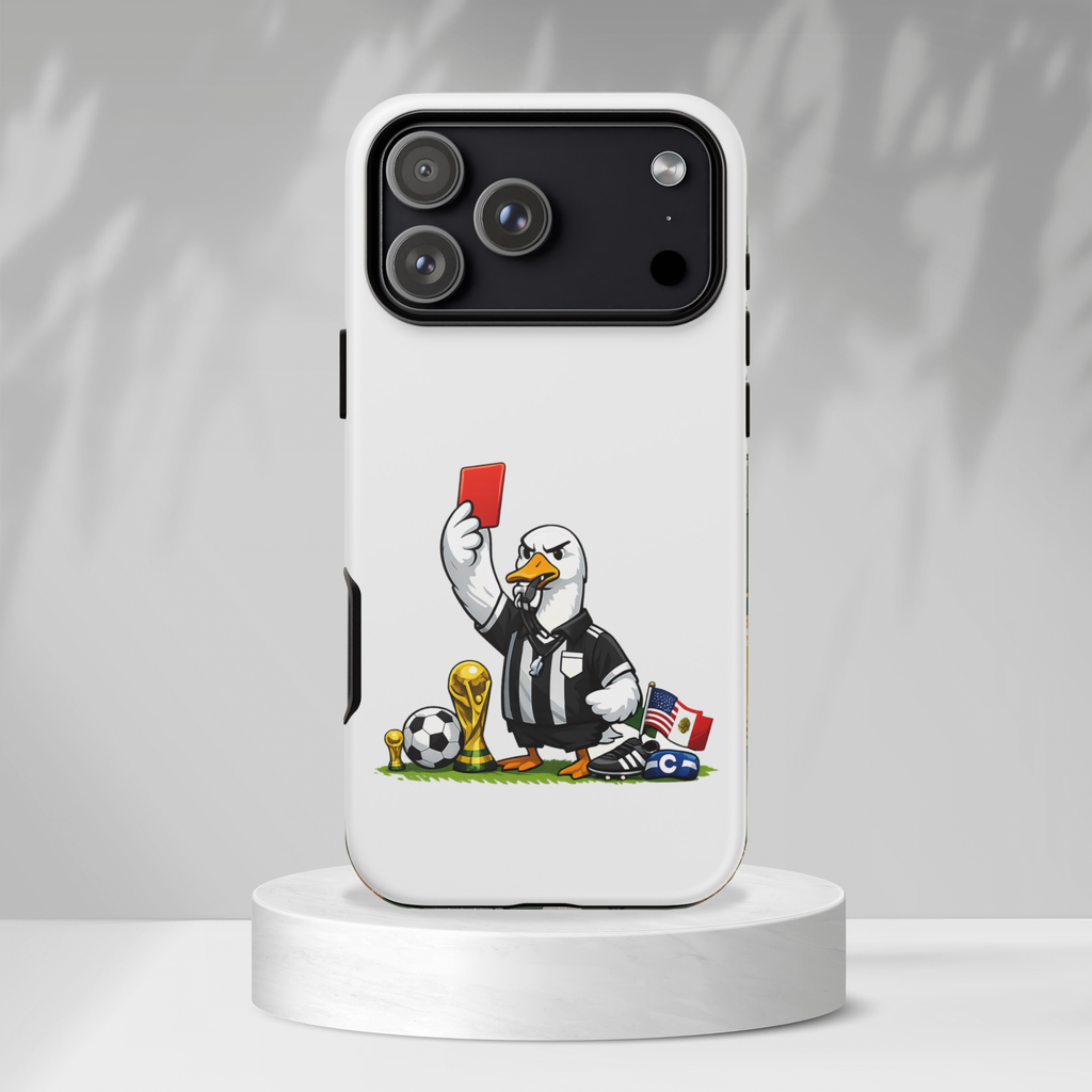 Funny Goose Referee iPhone Case | Soccer Red Card Art Cover