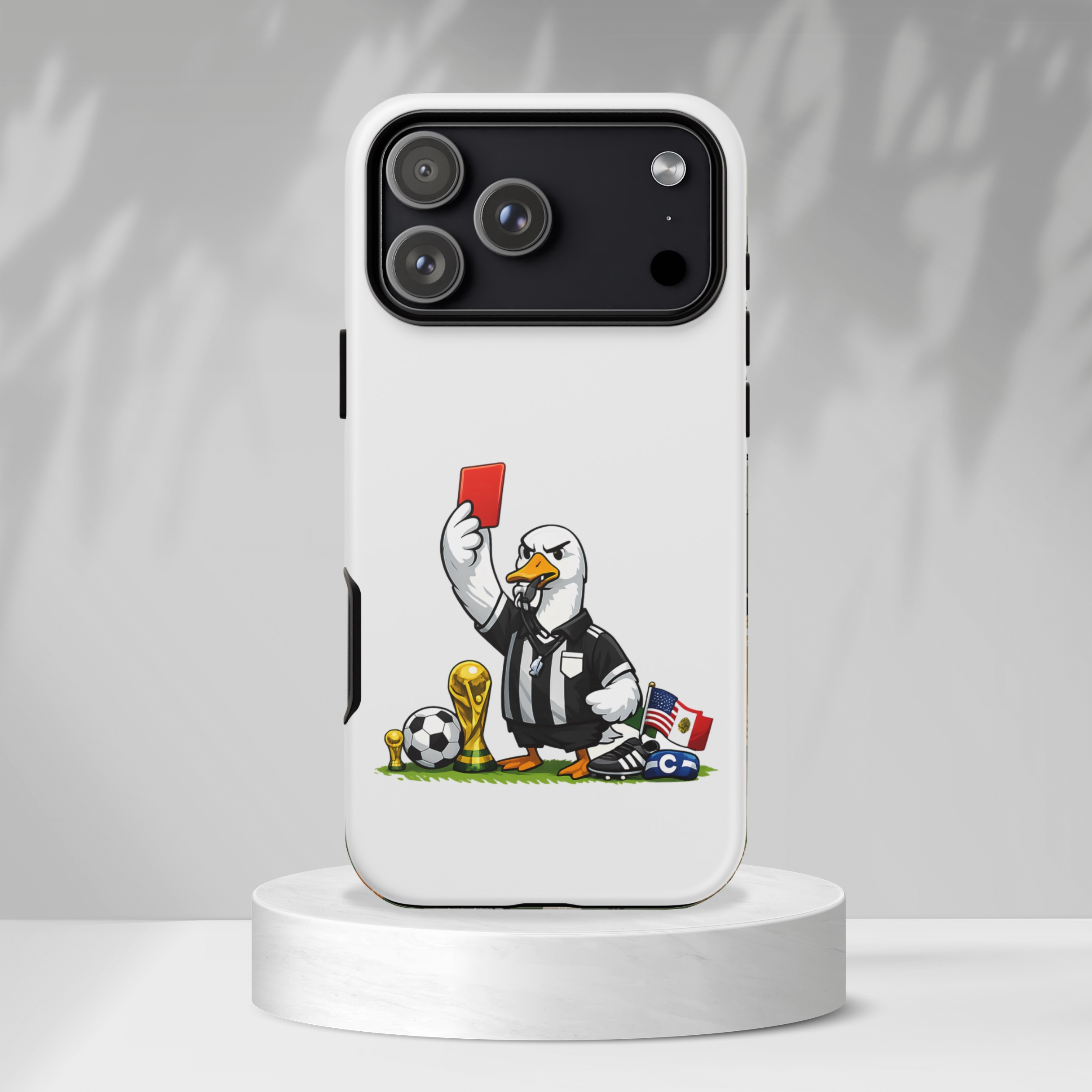 Funny Goose Referee iPhone Case | Soccer Red Card Art Cover