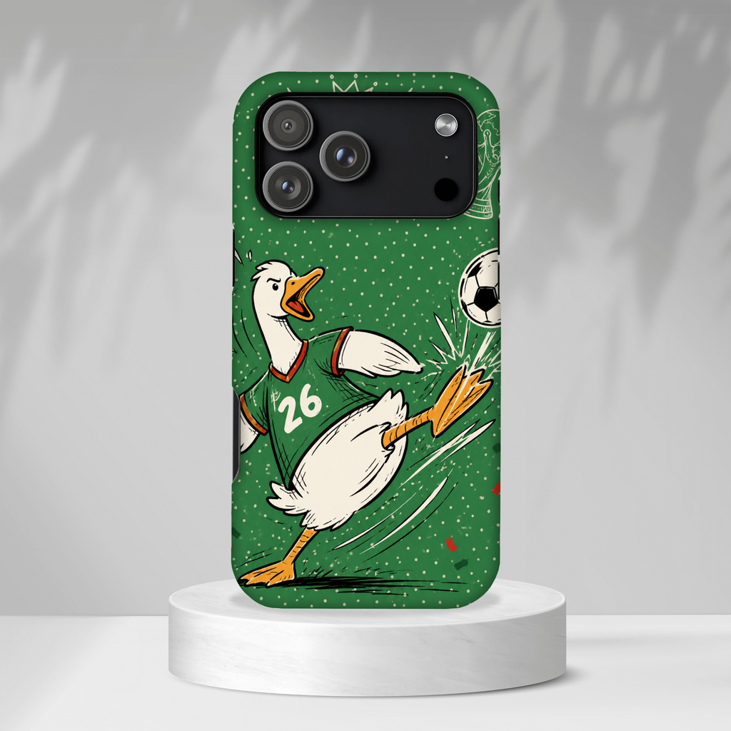 Soccer Duck iPhone Case | Funny Sports Mascot Cover