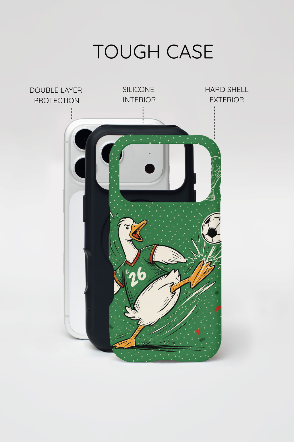 Soccer Duck iPhone Case | Funny Sports Mascot Cover