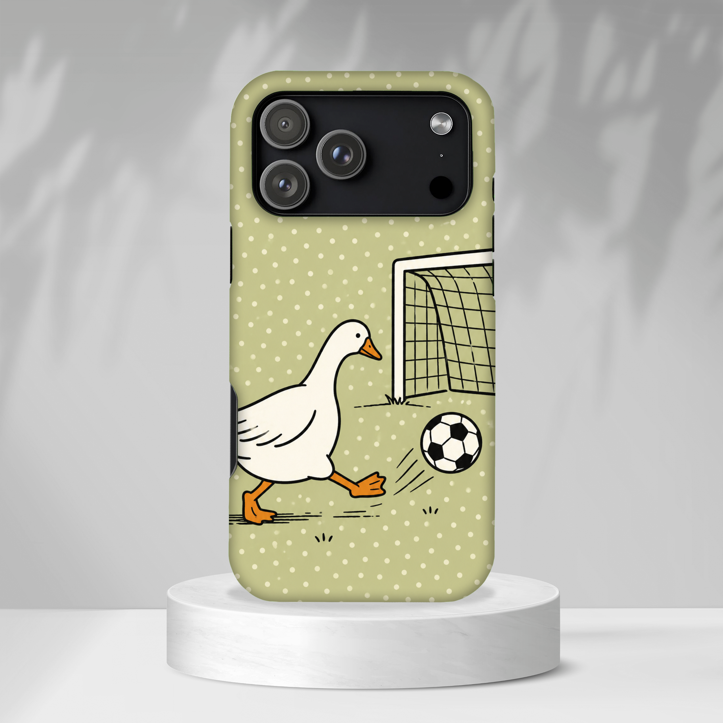 Funny Goose Soccer iPhone Case | Cute Sports Bird Cover