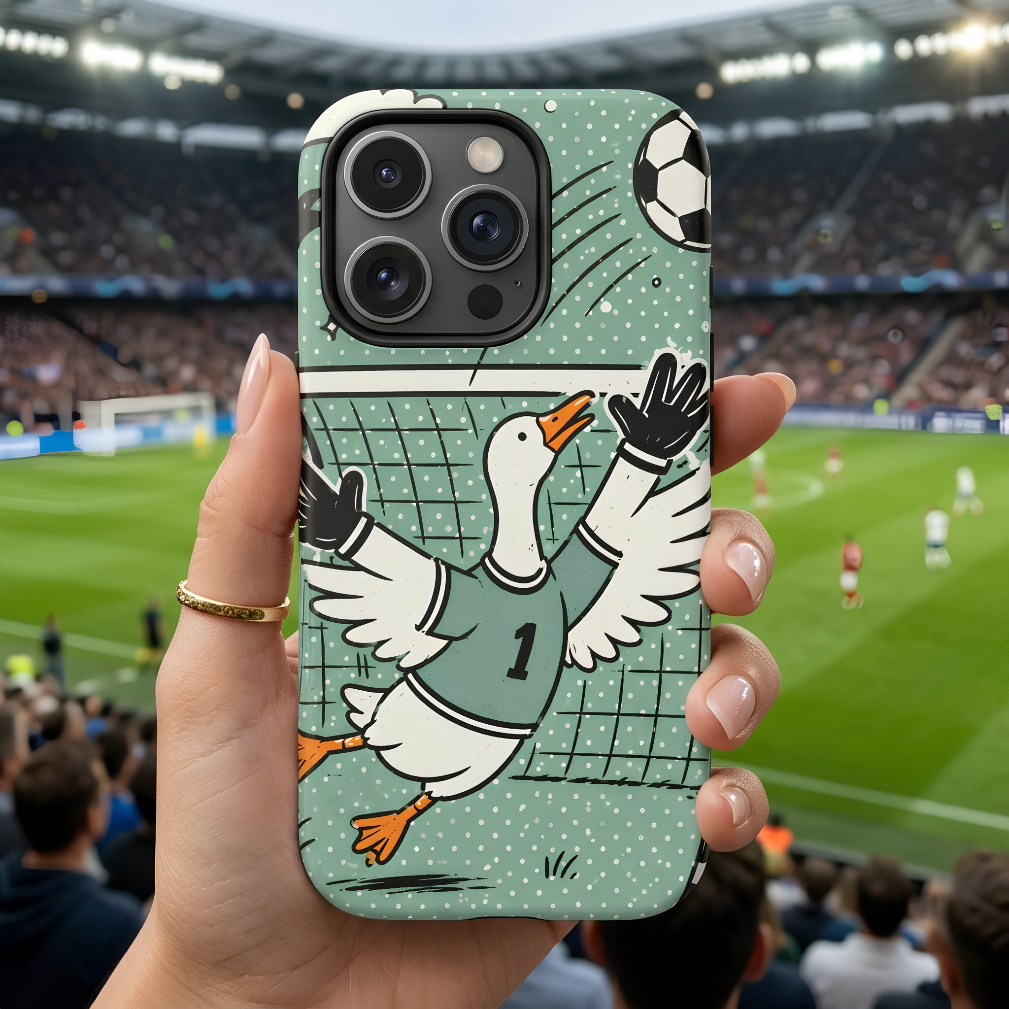 Goalkeeper Goose iPhone Case | Funny Soccer Bird Cover