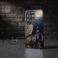 Owl Moon Samsung Galaxy Phone Case | Woodland Forest Night Art