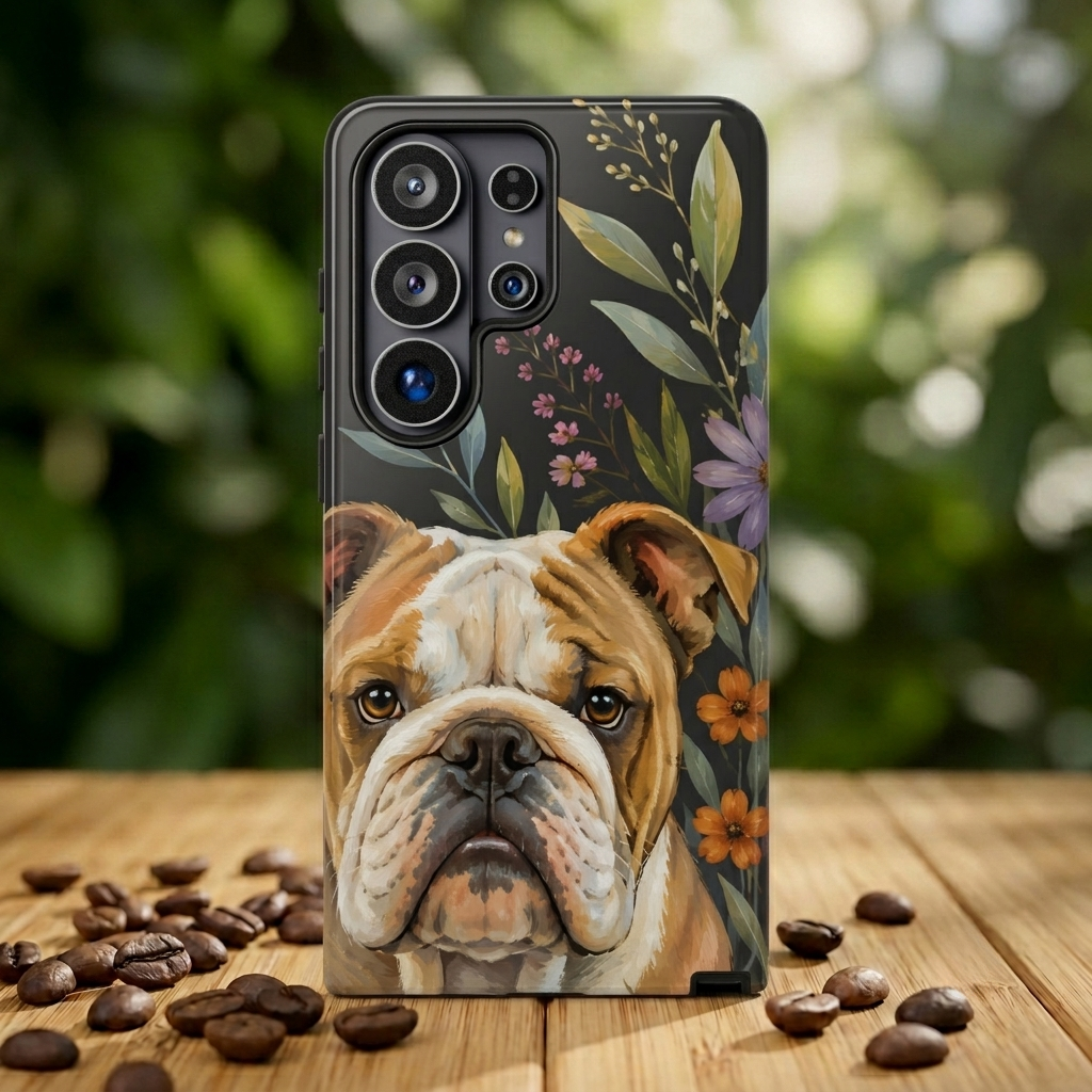 English Bulldog Samsung Galaxy Phone Case | Bulldog Dog Art Cover