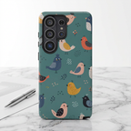 Colorful Bird Samsung Galaxy Phone Case | Cute Bird Pattern Cover