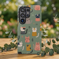 Cute Cat Samsung Galaxy Phone Case | Whimsical Cat Pattern Cover