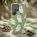 Barn Owl Samsung Galaxy Phone Case | Woodland Owl Pattern Cover