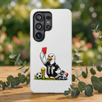 Funny Goose Referee Samsung Galaxy Phone Case | Soccer Red Card Art Cover