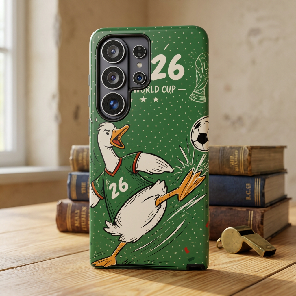 Soccer Duck Samsung Galaxy Phone Case | Funny Sports Mascot Cover