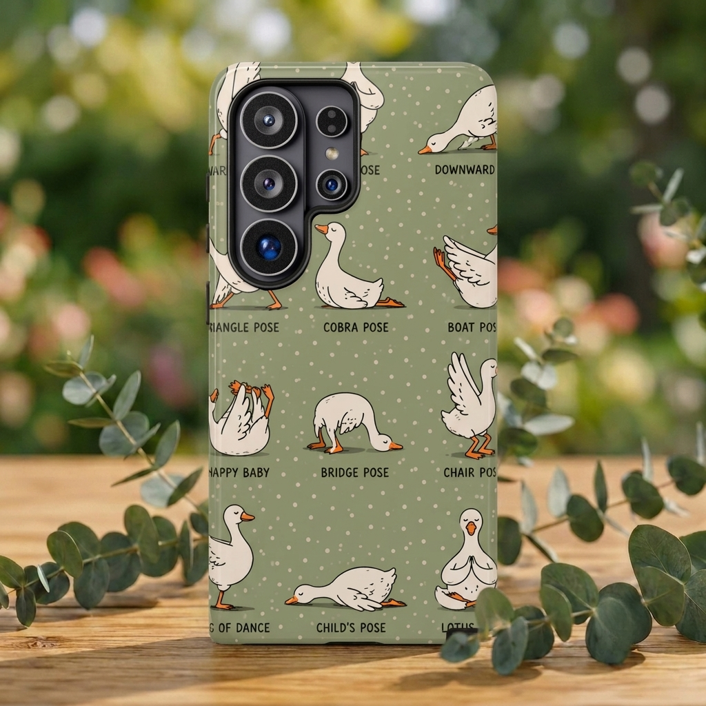 Yoga Goose Samsung Galaxy Phone Case | Funny Goose Yoga Cover