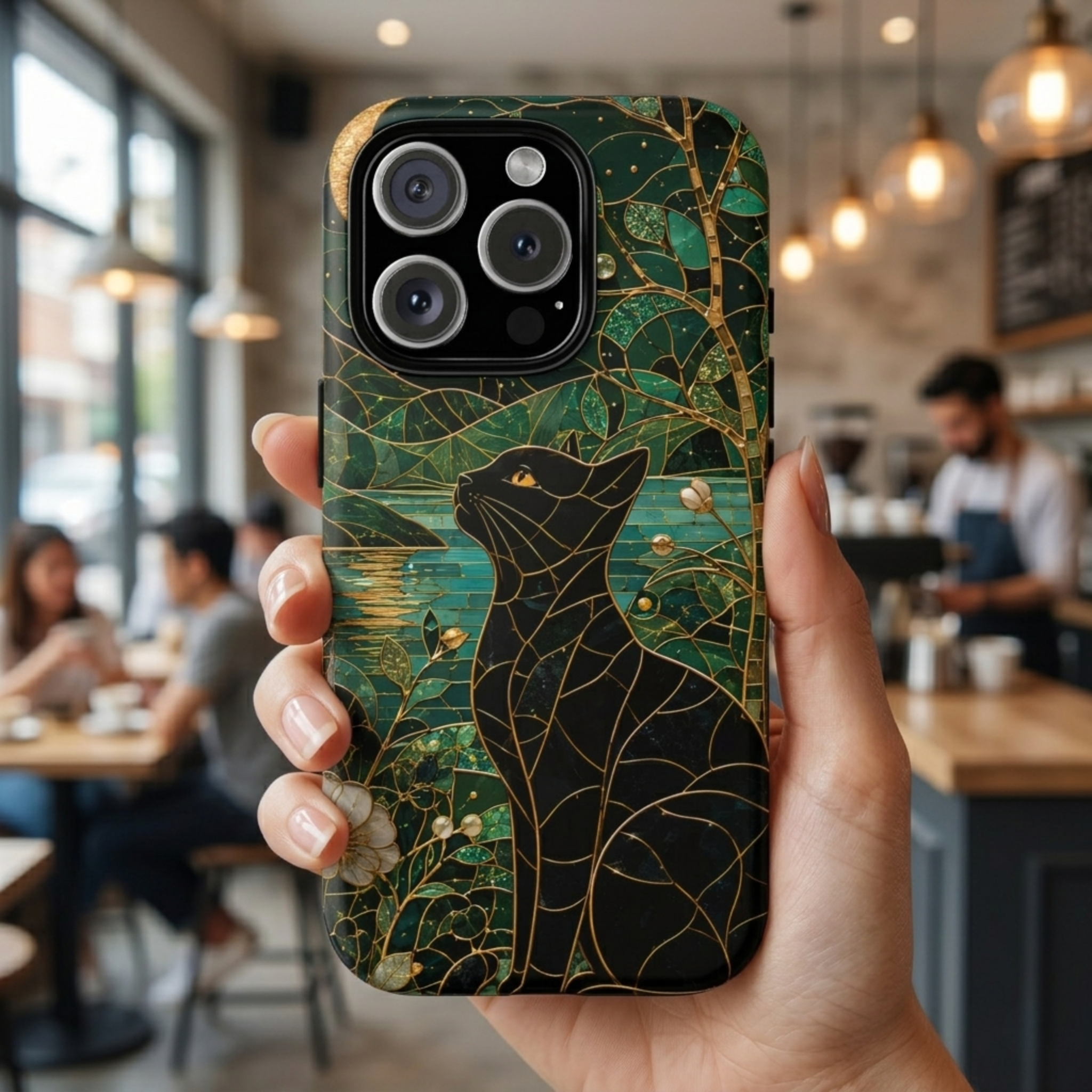 Black Cat iPhone Case | Enchanted Cat Art Cover