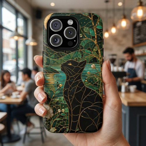 Black Cat iPhone Case | Enchanted Cat Art Cover