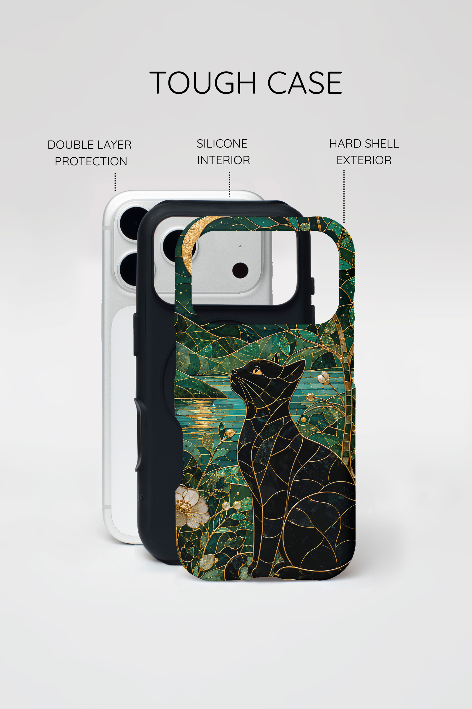 Black Cat iPhone Case | Enchanted Cat Art Cover