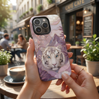White Tiger iPhone Case | Cherry Blossom Art Cover